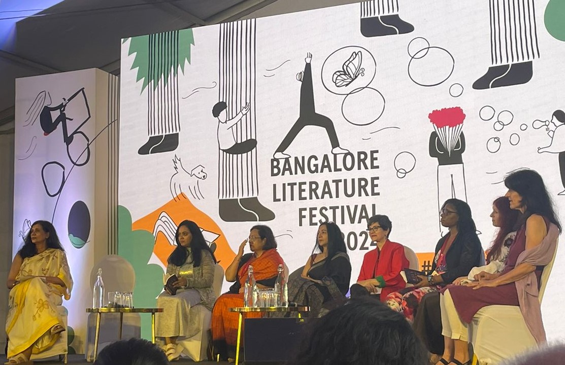 shinieantony's tweet photo. So @BlrLitFest  happened.
@exobjects @film_worm @anujamouli @madhavism @KiranManral @IrenosenOkojie @catinitaly 
@Kulpreetyadav @rashmikmenon @Parulsharma @mishtydoi #Jahnavibarua https://t.co/SHucoy2yex