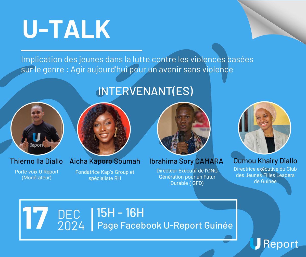 UNICEFGuinea's tweet photo. #UReporter prépare-toi à découvrir #UTalk, session interactive en direct sur Facebook où tu es au cœur des discussions, on t’attend, ta voix compte !
" Implication des jeunes dans la lutte contre les VGB : Agir aujourd'hui pour un avenir sans violence " 
https://t.co/vIXcvK1jGQ https://t.co/pyLw4HtMC8