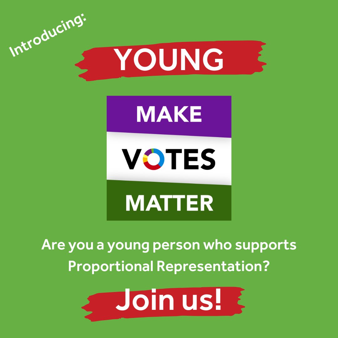 MakeVotesMatter's tweet photo. 💥 Exciting news! Today we're launching Young MVM: our branch dedicated to empowering young voices in building a fairer democracy.

No matter if you're an experienced activist or new to the movement. If you're 30 or under and support PR, join us now!

https://t.co/Gq1qCSsc27 https://t.co/IIgI1fo8yv