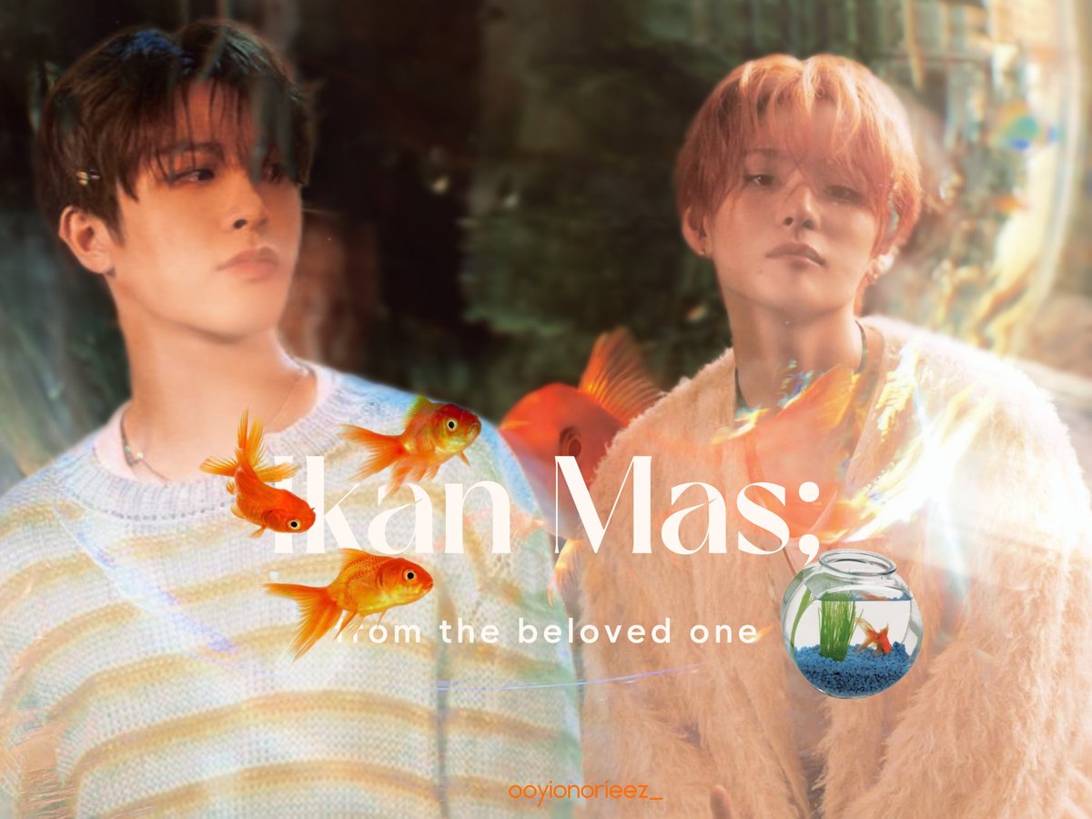 a Hwanshi Prompt Auـــــــــــــــــــﮩ٨ـ
©ooyinorieez_

;𝐈𝐤𝐚𝐧 𝐌𝐚𝐬 𓆝𓆟𓆞𓆝𓆟🌿

Mata pemilik Toko Ikan Hias itu bergulir mengikuti salah satu pembeli yang baru ia lihat, surainya berwarna oranye keemasan sama seperti ikan mas yang ditatap pembeli itu-