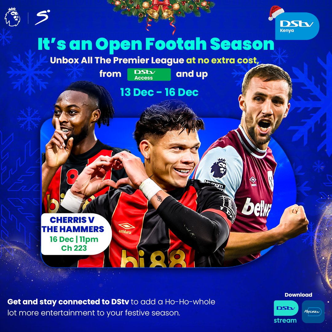 DStv_Kenya's tweet photo. The Cherries are riding high, but the Hammers are hungry for redemption. π₯π₯β½
Who will win tonight?
β
#BOUWHU | @ 11Pm |Ch. 223
To Stream π² https://t.co/I1rxYCU2i3
#ALLtheFootballonDStv #PL #BOUWHU #StreamOnDstv #DStvOpenWindow https://t.co/2kSwaQvKqq