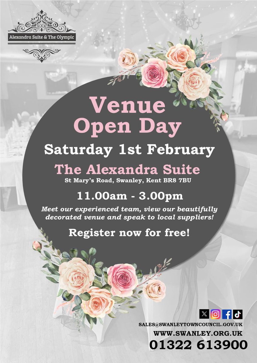 AlexandraSuite1's tweet photo. Have you got a celebration coming up?
Looking for a venue? 

Come along to our Open Day on Saturday 1st February!😍
Meet our experienced team, see our beautifully decorated venue and meet our local suppliers!✨

Register for free now via our website! https://t.co/zzBFv9JkK5