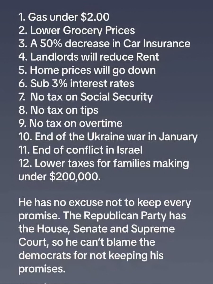 RichardAngwin's tweet photo. Do you think Donald Trump will keep these 12 promises he made for 2025 ?? https://t.co/E5ioqzsiqs