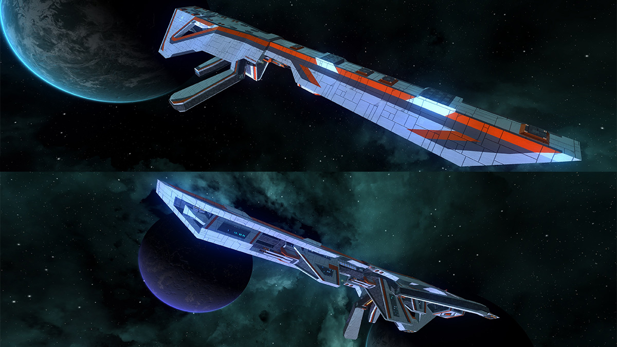 avorion's tweet photo. The Avalanche Advanced cruiser is the most modern vessel by Polaris Exploration Group standards and a pioneer of not only new worlds but even newer technologies.

📸‘Cassie’ | Steam

Get the full build here on steam:
https://t.co/1K8ObQzCyM
#Avorion #buildoftheweek #steamworkshop https://t.co/Aban2UhPZA