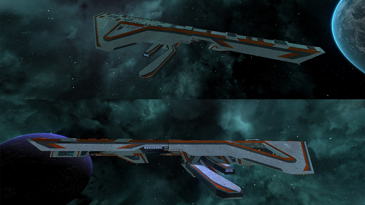 avorion's tweet photo. The Avalanche Advanced cruiser is the most modern vessel by Polaris Exploration Group standards and a pioneer of not only new worlds but even newer technologies.

📸‘Cassie’ | Steam

Get the full build here on steam:
https://t.co/1K8ObQzCyM
#Avorion #buildoftheweek #steamworkshop https://t.co/Aban2UhPZA