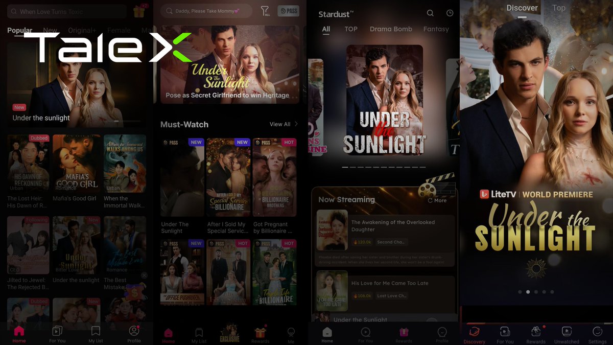 TaleX_chain's tweet photo. Short drama "Under the Sunlight" (UTS), generated XXX,XXX USD initial revenue on 4 Web2 platforms, is tokenized on TaleX!

What does it mean? 100% of UTS's copyright is represented by its copyright token, $UTS.

1% ownership unlocks 1% of revenue sharing. Simple #ContentFi math. https://t.co/RbCWMbaKIu