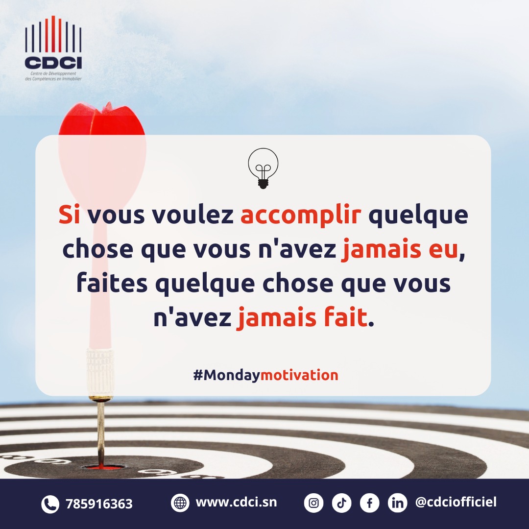 cdcisn's tweet photo. Si vous voulez accomplir quelque chose que vous n’avez jamais eu, osez faire ce que vous n’avez jamais fait. Bon début de semaine
#Motivation #Inspiration #Objectifs #CDCI https://t.co/SxIKmyhAJf
