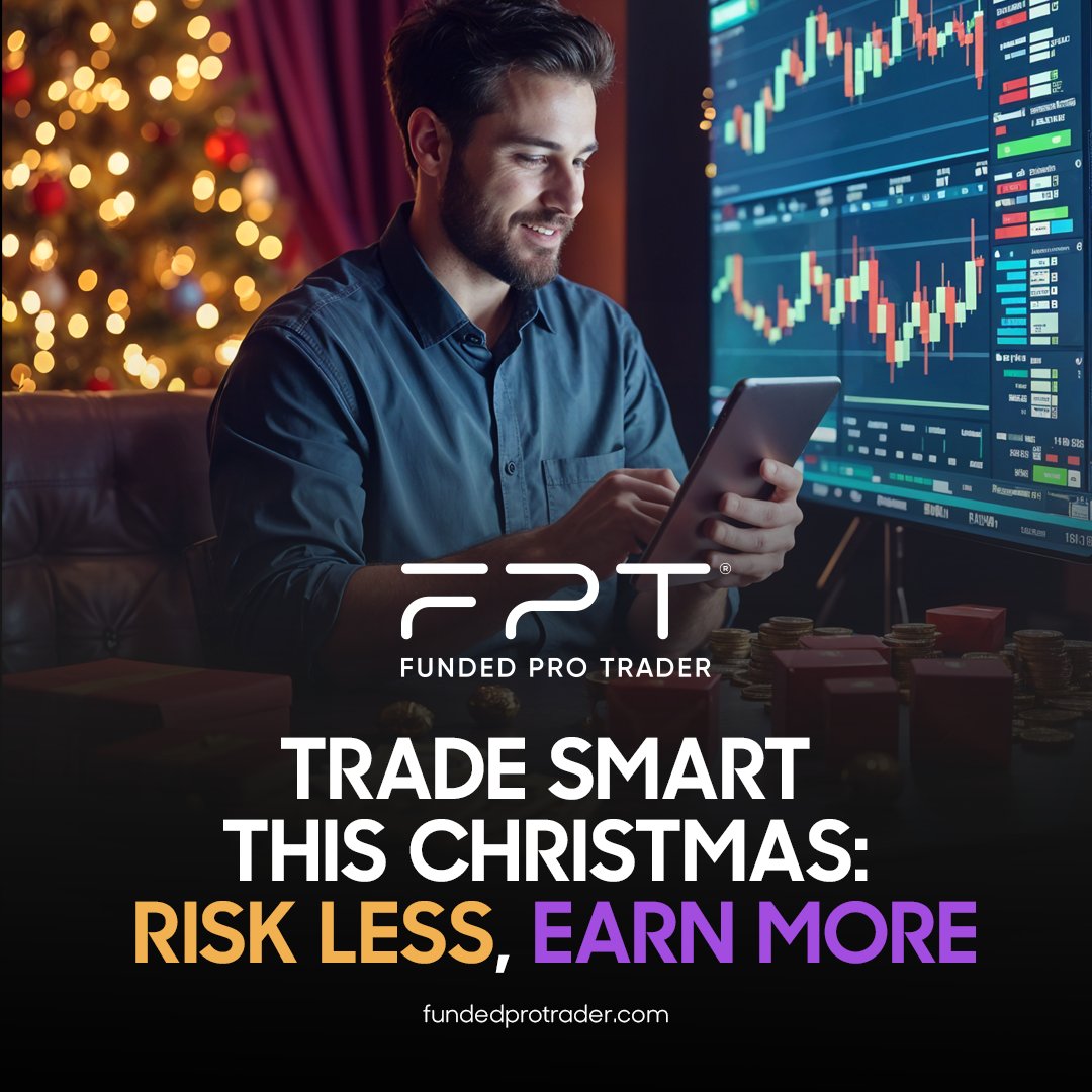 FundedProTrader's tweet photo. FPT: Trade Smart This Christmas: Risk Less, Earn More
Why risk your capital when you can trade with profit-sharing opportunities? At Funded Pro Trader, you keep 90% of your profits while trading on funded accounts.

✨ This Christmas, use code HOLIDAY50 for 50% off any challenge and start trading smarter today.
🎄 Get started: https://t.co/wOiIc07Cum

#ChristmasSavings #FundedTrading #RiskManagement #HolidayFreedom