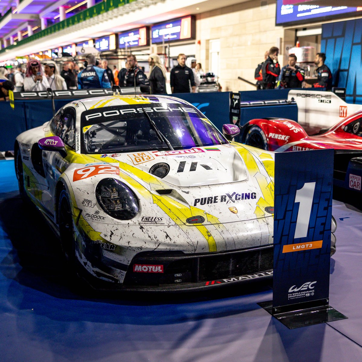 PorscheRaces's tweet photo. #WEC - At the 2024 @FIAWEC season opener in #Qatar 🇶🇦, #Manthey #PureRxcing's #Porsche #911GT3R won the first world championship race based on FIA GT3 vehicles. https://t.co/YFlPySquiZ