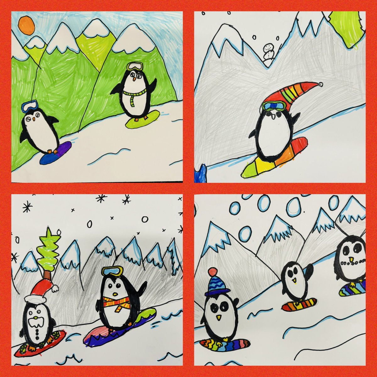 art4creativity1's tweet photo. After School Club @ArchibaldFirst KS2: We’ve created all sorts this term…we painted Polar bears in festive jumpers, made Christmas squishies, drew snowboarding penguins and more! Wishing all my ART4 artists &amp; their families a wonderful Christmas and a Happy New Year! https://t.co/jtqeU92gYb