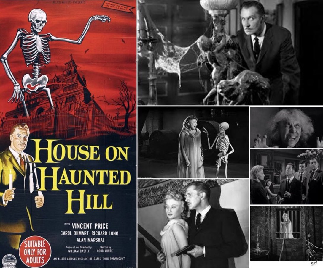 SaveRedlandLibr's tweet photo. 11:30am TODAY on @Legend__Channel 

The 1959  #Supernatural #Mystery #Horror film🎥 “House on Haunted Hill” directed by #WilliamCastle &amp; written by #RobbWhite

🌟#VincentPrice #CarolOhmart #RichardLong #AlanMarshal #CarolynCraig #ElishaCook #JulieMitchum https://t.co/sENNtD4dIx
