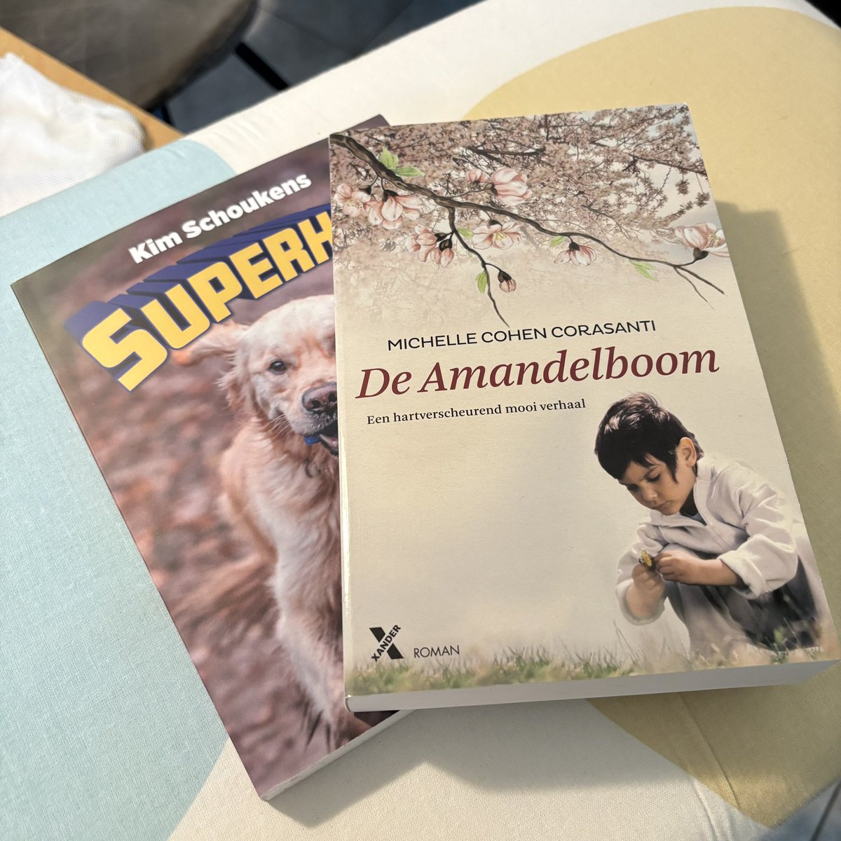 VanerumKatrien's tweet photo. De bel ging, Spannend…
#twitterbookmas is aangekomen.
Supermooi kaartje getekend dr @vuurdistel
Lekkere cuberdons en 2 supertoffe boeken: de amandelboom van Michelle C.C. en Superheld van @dogcrazypinup ❤️❤️
Merci @MiekeDeMeester vr t kado
+ aan @GrietVanLoo vr t initiatief. https://t.co/eMQfGDc3rI