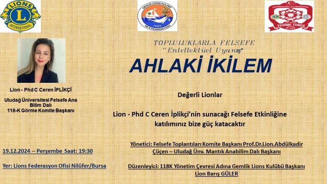 Topluluklar için Felsefe etkinliğine davetlisiniz.