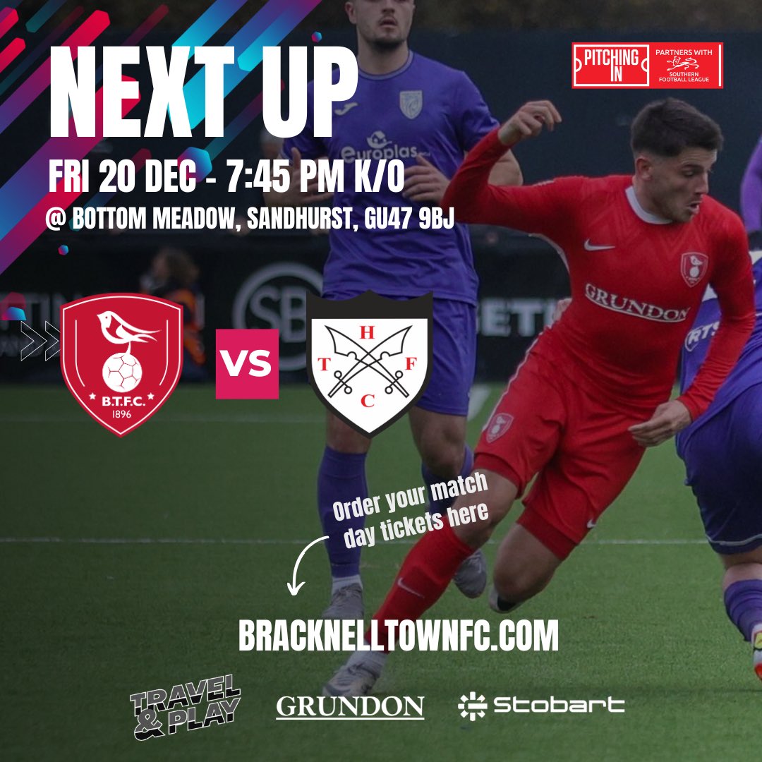 🎄⚽ Friday Night Under the Lights! ⚽🎄

This Friday, we welcome <a href="/hanwelltownfc/">Hanwell Town (Toon) FC</a> for our final <a href="/SouthernLeague1/">The Pitching In Southern Football League</a> clash before Christmas! 🎅🌟

🎉 Bring your mates, colleagues &amp; festive vibes for a party atmosphere!
🍻 20% off drinks in the bar from 5-7 PM! 🍻

Don’t miss it!