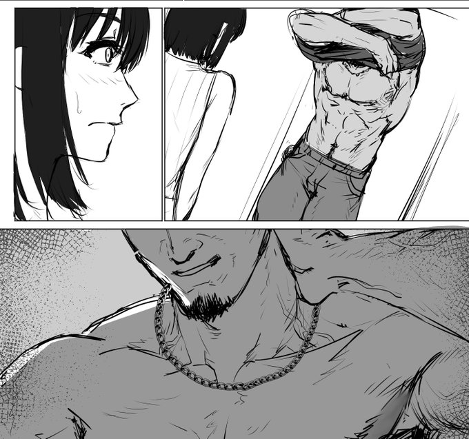 「うわぁ...すごい体...」夫には無いたくましい筋肉についドキッとしてしまう妻。 