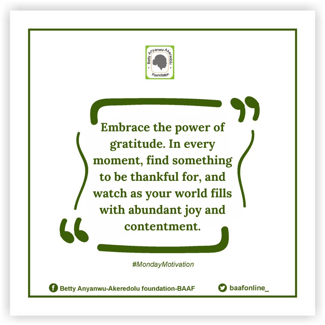 baafonline_'s tweet photo. Embrace Gratitude: Your Key to Joy

In the hustle of life, it’s easy to overlook the little blessings around us. Yet, gratitude has the power to transform our perspective.

Take a moment to pause, breathe, and notice the beauty in simple things: the warmth of sunlight, the https://t.co/ZUctoncQdz