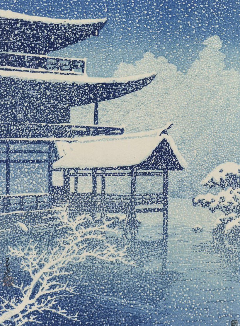 _____yohaku's tweet photo. 川瀬巴水《雪の金閣寺》
https://t.co/WeHSR8wLyh