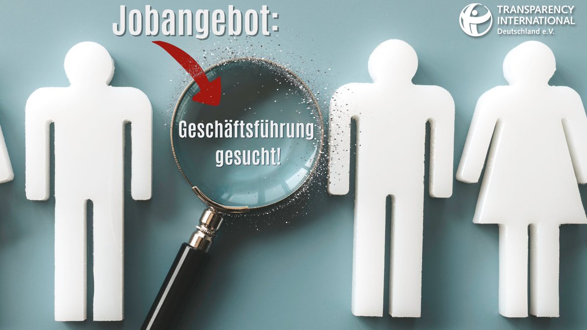 📢 We are #hiring! 🥳 
Gesucht  wird eine qualifizierte, in der politischen Arbeit im  zivilgesellschaftlichen Umfeld erfahrene Führungspersönlichkeit für die Leitung der #Transparency-Deutschland-Geschäftsstelle in #Berlin. 
Infos : 👉t1p.de/v40kz
#newjob #politjobs