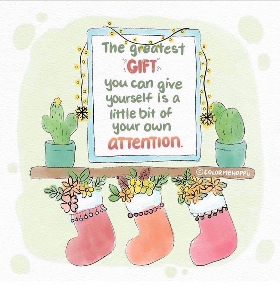 One of the greatest gifts we can give ourselves is some of our own attention. When we stop and pay attention to ourselves we can notice:

✅ how our #mentalhealth is
✅ how our physical wellbeing is
✅ what we need
✅ what we’re feeling
✅ if we need support

📷 IG: colormehappii