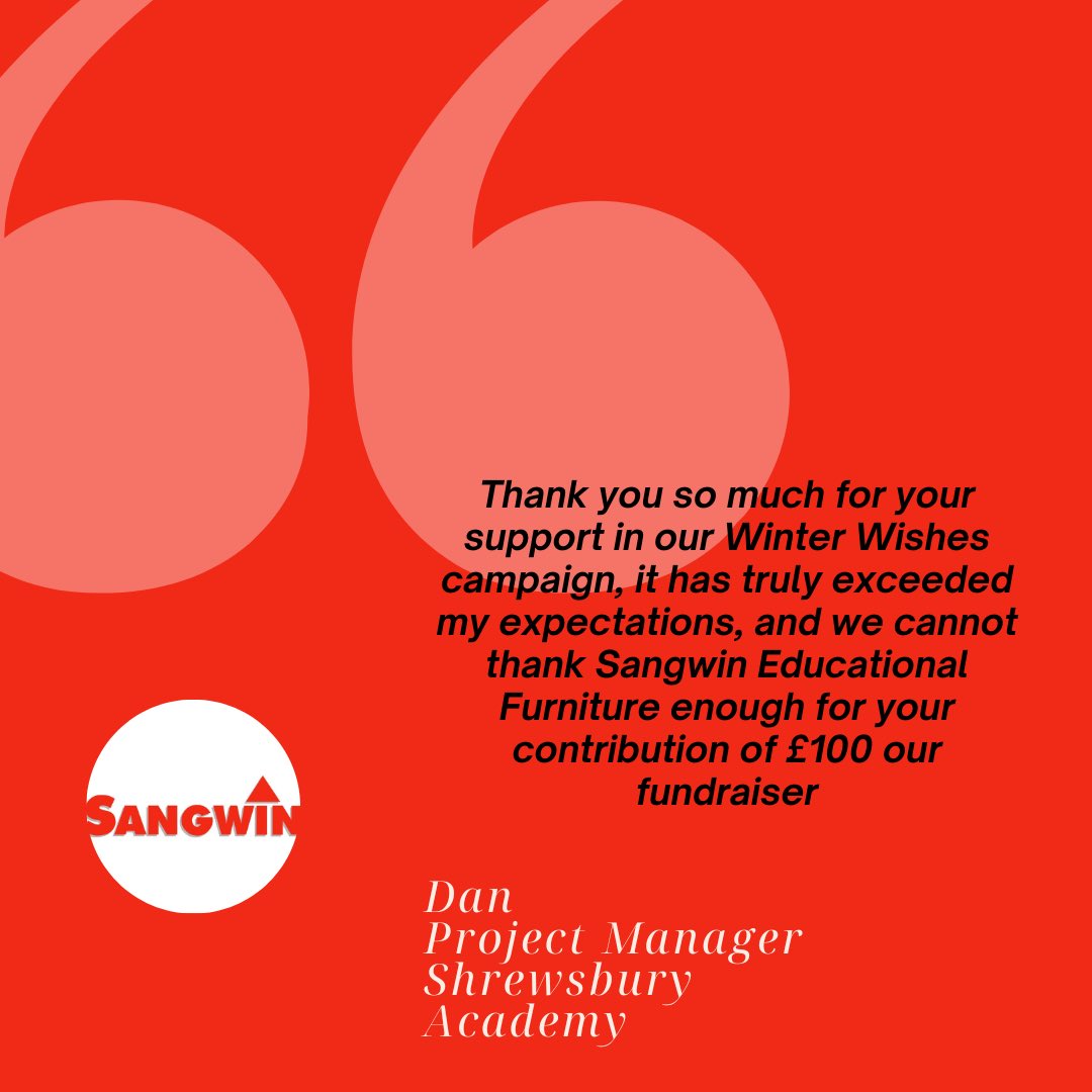 Great feedback from a recent donation for the Winter Wishes campaign from Sangwin Educational Furniture… 👏

#winterwishescampaign #donation
