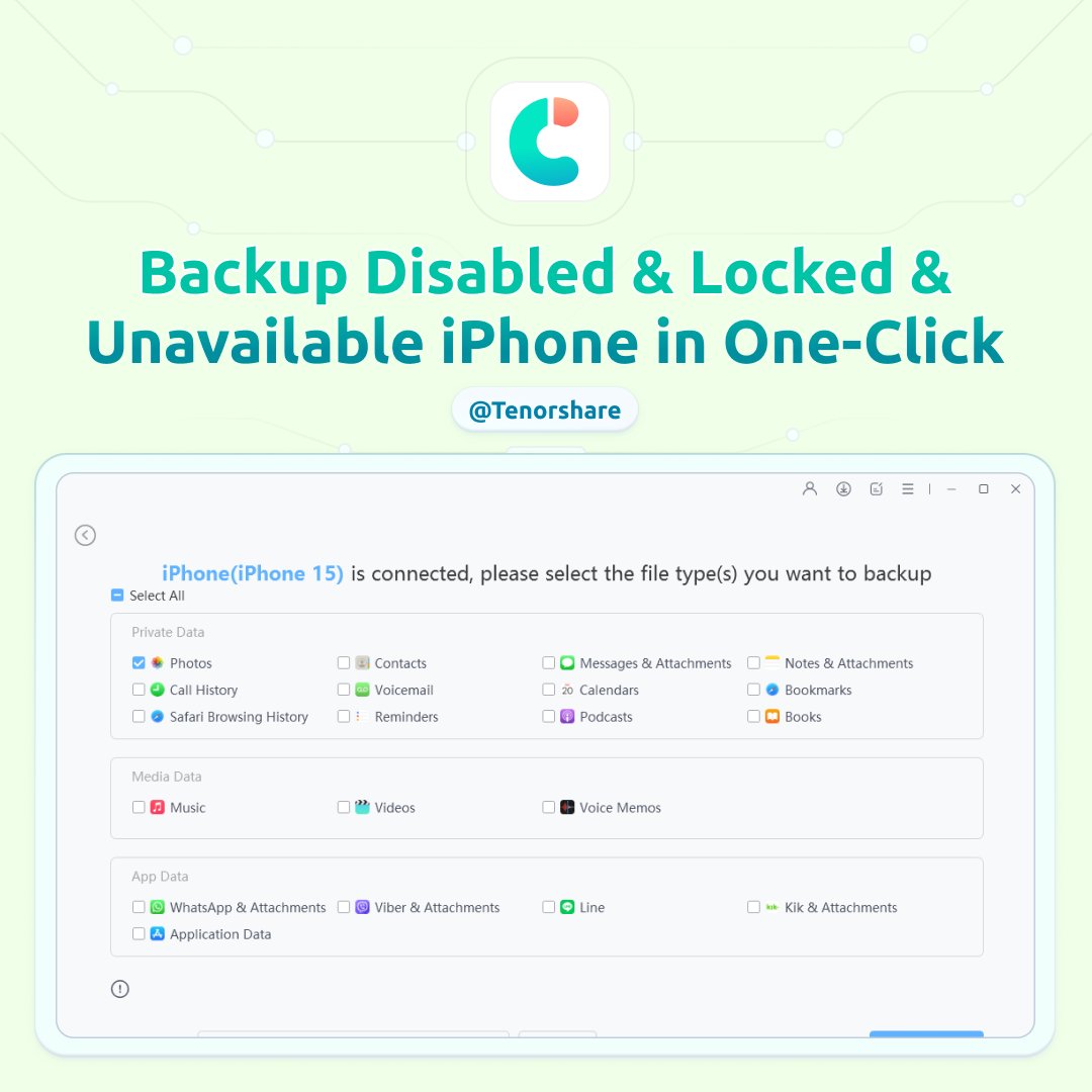 Tenorshare_Inc's tweet image. ❓How to back up a disabled, locked, or unavailable iPhone in a few easy steps?

👀Keep reading: tenorshare.com/iphone-tips/2-… 

#Tenorshare #iCareFone #iPhoneBackup #iPhoneRecovery #DataRecovery #iPhoneTips