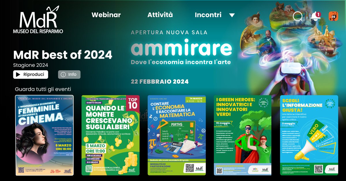 Per festeggiare l’inizio delle vacanze natalizie For &amp; Mica hanno preparato per voi… il MdR Best Of!
Il meglio degli eventi MdR 2024 da rivivere dal divano di casa tua 👉 museodelrisparmio.it/mdr-best-of-20…
#MdR