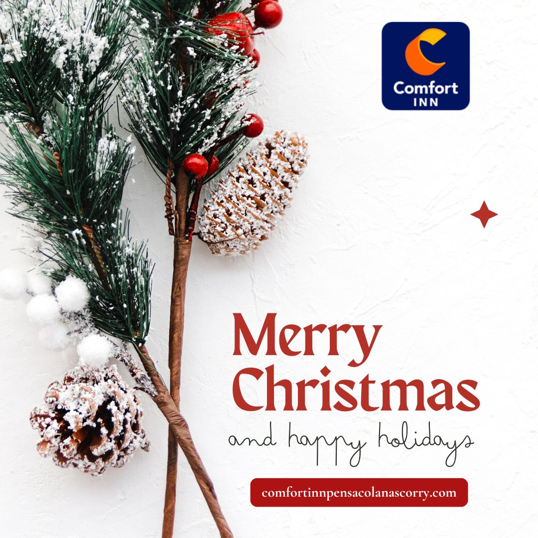 comfort_nas's tweet photo. ✨🎄 Merry Christmas and Happy Holidays from Comfort Inn Pensacola! ❄️
Visit https://t.co/nrkp8u0Bhr to plan your stay today! 🏨🎅
#MerryChristmas #HappyHolidays #ComfortInnPensacola #PensacolaFL #HolidayStay #SeasonalCheer #ComfortAndJoy #TravelSeason #BookNow #ChristmasVibes https://t.co/SBgg7fSvV9