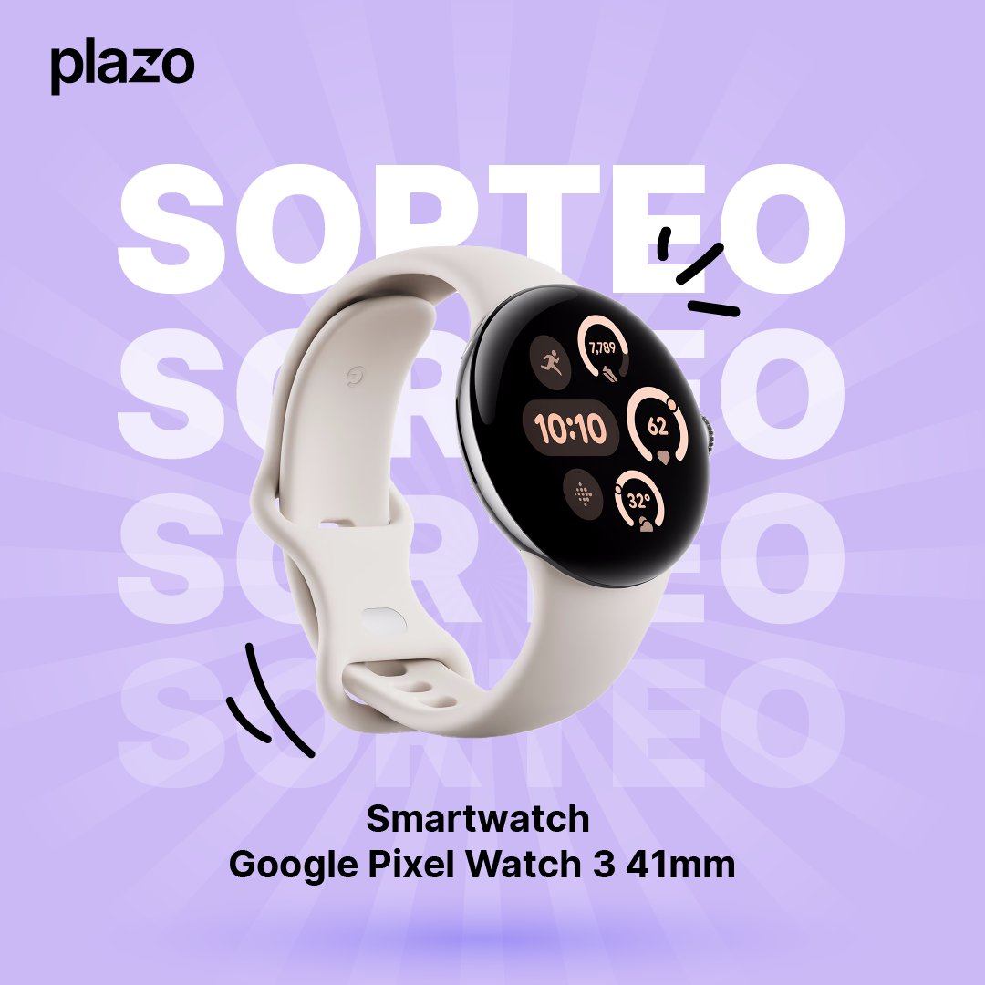 #SORTEO🎉 | Llévate un Google Pixel Watch 3 con Plazo. ⌚✨

¿Cómo participar?
1️⃣ Síguenos en <a href="/PlazoApp/">Plazo App</a>.
2️⃣ Dale like ❤️ y RT🔁 a este tweet.
3️⃣ Comenta mencionando a 2 amigos (puedes comentar tantas veces como quieras).

📅 Tienes hasta el 7 de enero a las 23:59. ¡Suerte!