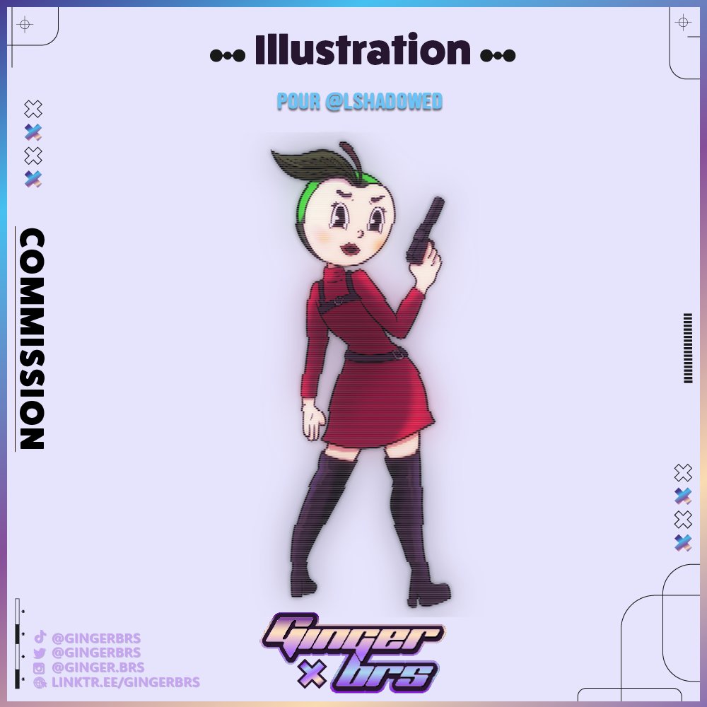GingerBrs's tweet photo. ︙ Nouvelle illustration de son personnage Pommy pour @LShadowed 🍏✨︙ https://t.co/KNuFVsxPGn