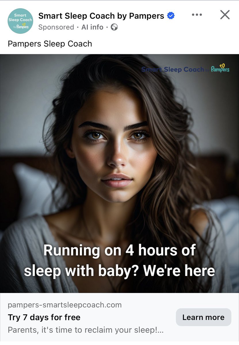Not sure if <a href="/Pampers_UK/">Pampers UK</a> has ever actually seen a woman running on four hours sleep with a baby but this is… not her.