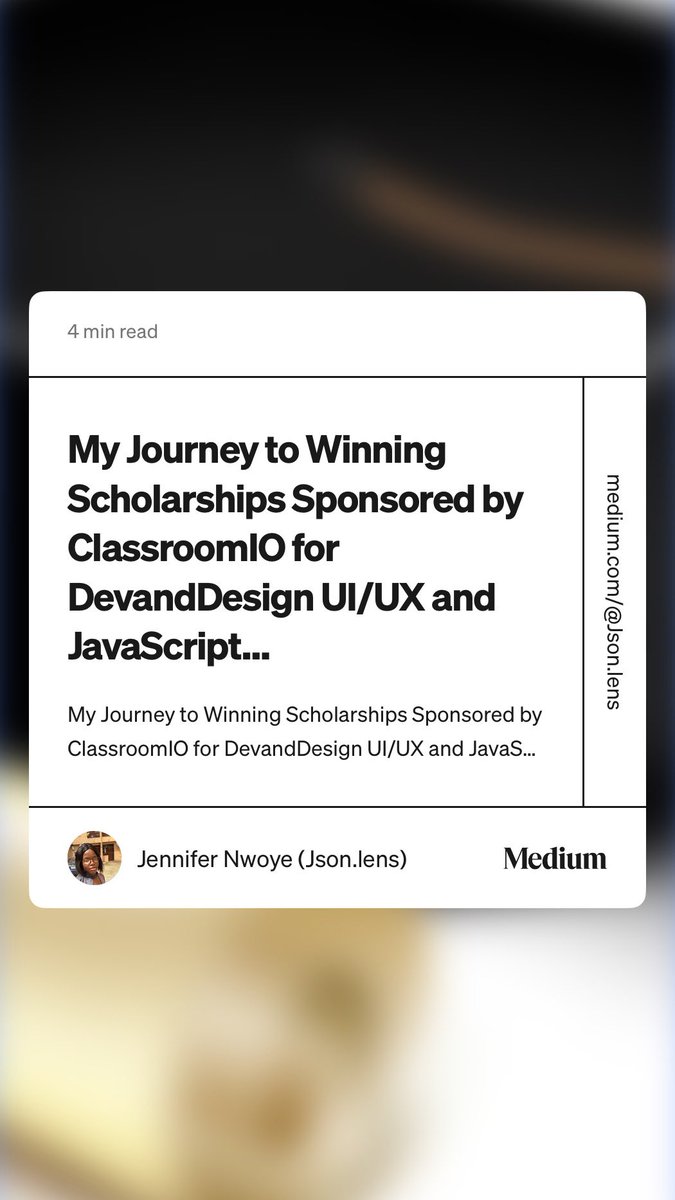_JenniferNwoye's tweet photo. Who are you grateful for in your Tech journey?

This is a public shout-out to @classroomio for their investment in my Tech journey.

I wrote a 4 minutes article on my foundational days from my lens. 
Are you intrigued? You should read here: https://t.co/2tOyQNUz5L

Enjoy!🤗
#tech https://t.co/9ukdlD2sls