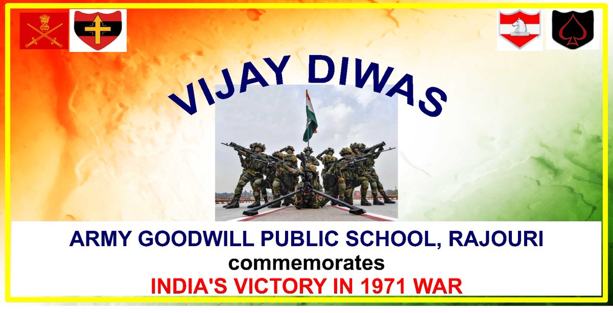 AgpsRajouri's tweet photo. Honoring the courage and sacrifice of our armed forces on #VijayDiwas. Their valor in 1971 shaped our nation's history. Jai Hind! 🇮🇳 #VictoryInWar

@NorthernComd_IA @Whiteknight_IA @ncsad72 @adgpi @Tri_Service https://t.co/AIpGGFVv1N