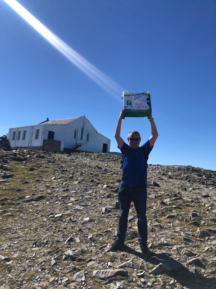 TeresaMannion's tweet photo. A massive community response in Mayo sees a life saving defibrillator unit reinstalled on summit of Croagh Patrick after being vandalised weeks ago ⁦@rtenews⁩ #CroaghPatrick https://t.co/uQOeCZ5SO1