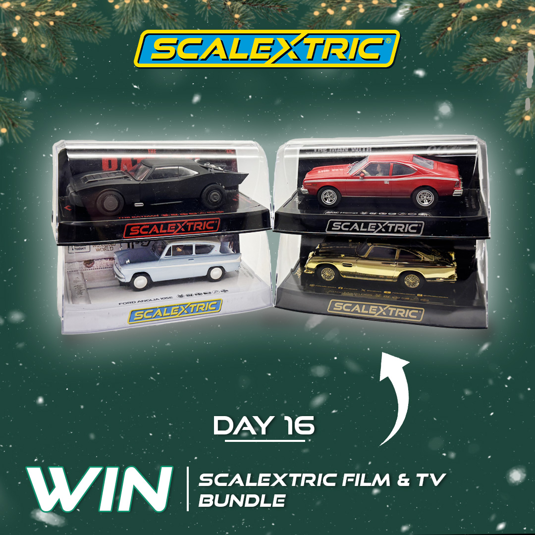 Lights, camera, action! Win a Scalextric Film &amp; TV model bundle featuring some of the most iconic vehicles ever to grace the big screen:

- James Bond Aston Martin DB5 - Goldfinger 60th Anniversary Gold Edition
- Batmobile - The Batman 2022
- Ford Anglia 105E - Harry Potter