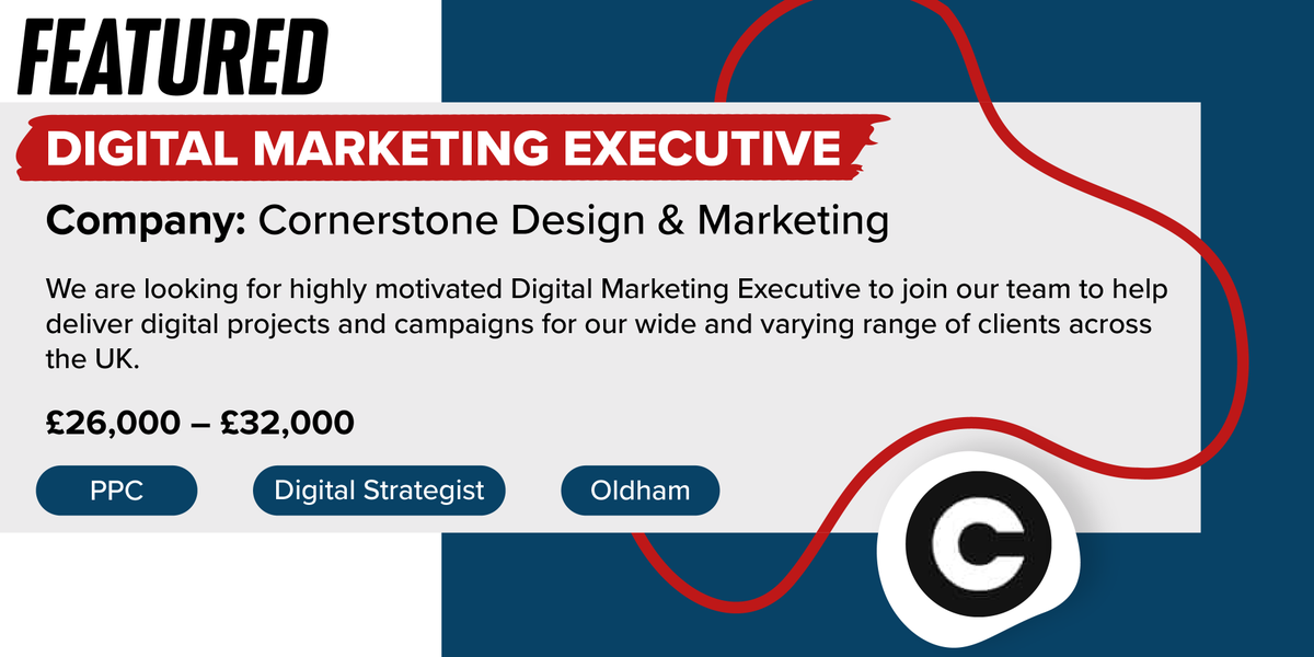Prolific North (@prolificnorth) on Twitter photo ✨ FEATURED ✨
📌 <a href="/CSAdAgency/">Cornerstone Design & Marketing</a>
🔴 Digital Marketing Executive
➡️ Find out more here: prolificnorth.co.uk/job/cornerston…
#Marketing #Digital #Jobs ✨ FEATURED ✨
📌 <a href="/CSAdAgency/">Cornerstone Design & Marketing</a>
🔴 Digital Marketing Executive
➡️ Find out more here: prolificnorth.co.uk/job/cornerston…
#Marketing #Digital #Jobs
