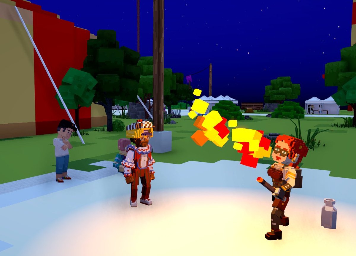 johnny85f's tweet photo. Watching Firebreather Sonia perform in Open Circus in @TheSandboxGame. Talk about playing with fire! 🔥🎪 https://t.co/J6NtZpapWa #TheSandbox #AlphaSeason4 #AS4SocialChallenge https://t.co/FWykAoYi2q