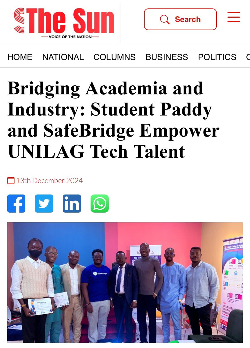 studentpaddy's tweet photo. @studentpaddy, @The_ODJ & ESDC @UnilagNigeria teamed up for a shadowing program, empowering emerging tech talents!
Shoutout to Olaleye Osunsanya(Mentor) & interns Abdullah & Fuad for enhancing SafeBridgeโs fintech solutions. ๐
#TechInnovation #StudentPaddy https://t.co/oXaWSGGZ4I