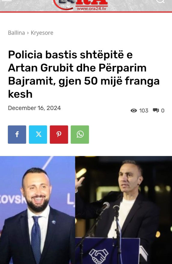 Кај Перпарим најдени 50.000 швајцарски франци во кеш.  
Па каков е тој Европски фронт што нема евра во кеш ?!
Студио???!