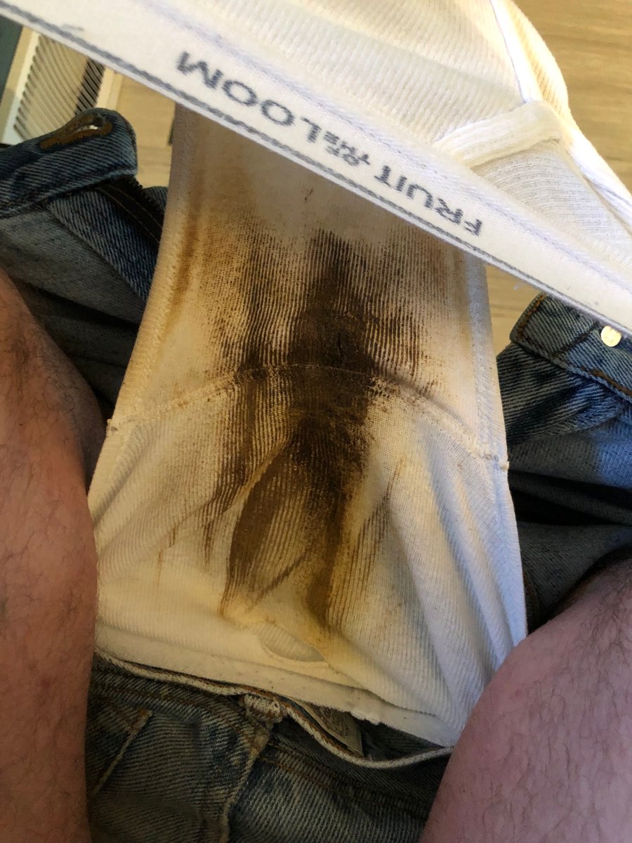skidsrule's tweet photo. Another weekend with a sweaty construction project!  You know what those always do to me lol - especially when I’m gassy and take a bunch of sticky dumps!  Check these bad boys out! Do you like em??  As usual, they bled thru to my work jeans!! https://t.co/d1LKh2RIhj
