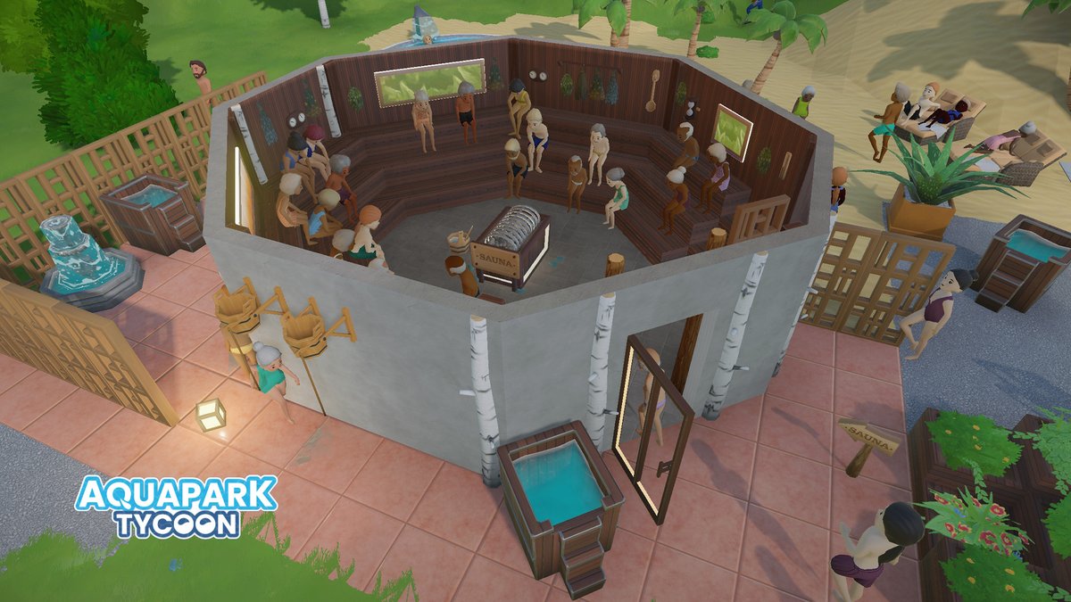 🕯️🕯️🕯️🕯️
The Event Sauna offers infusions paired with music, light effects and a sauna master who knows how to turn every visit into a spectacular experience in #AquaparkTycoon!

Wishlist now on Steam: s.team/a/2819470

#CozySeason #sauna