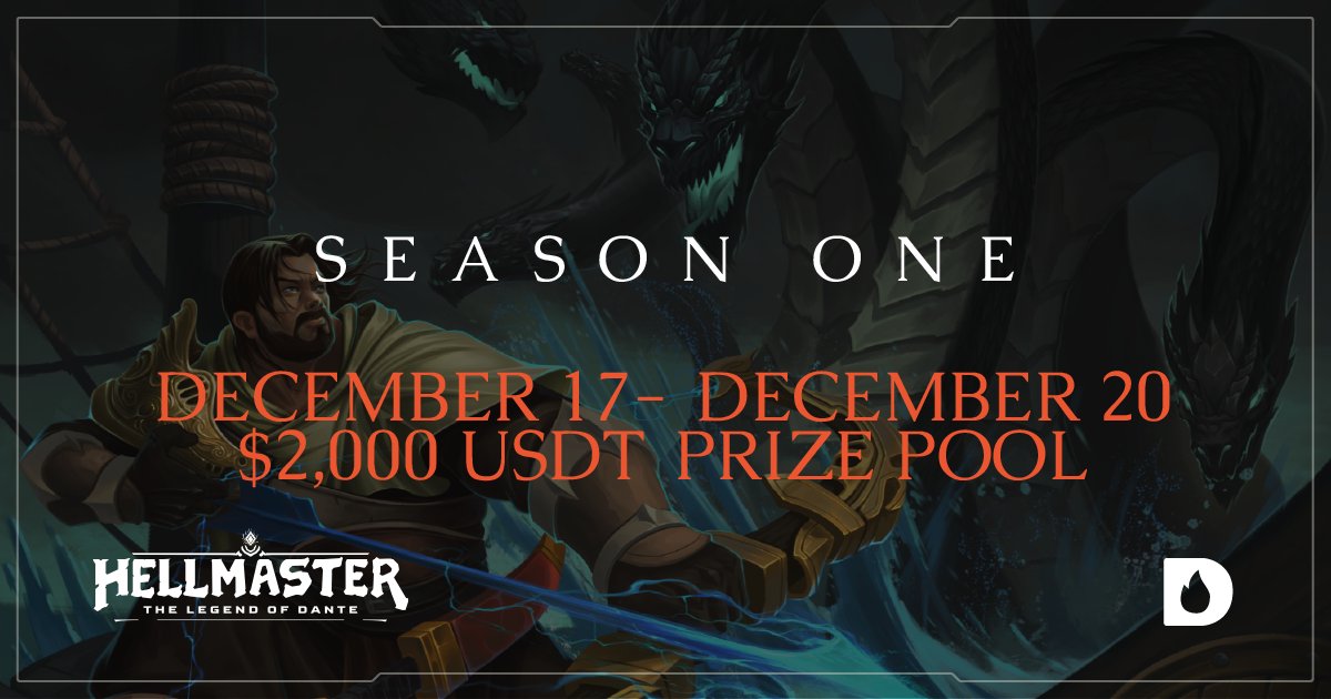 ⚔️ Season 1 is HERE! ⚔️
🏆 The first Hellmaster Arena showdown runs Dec 17 at 11:00 AM UTC – Dec 20 at 11:00 AM UTC!

🎁 2,000 USDT Prize Pool + Shards, Keys, NFT Packs &amp; More!
🔥 Compete, dominate the leaderboard, and claim epic rewards!

👉 Play Now: dantegames.com/game
📖