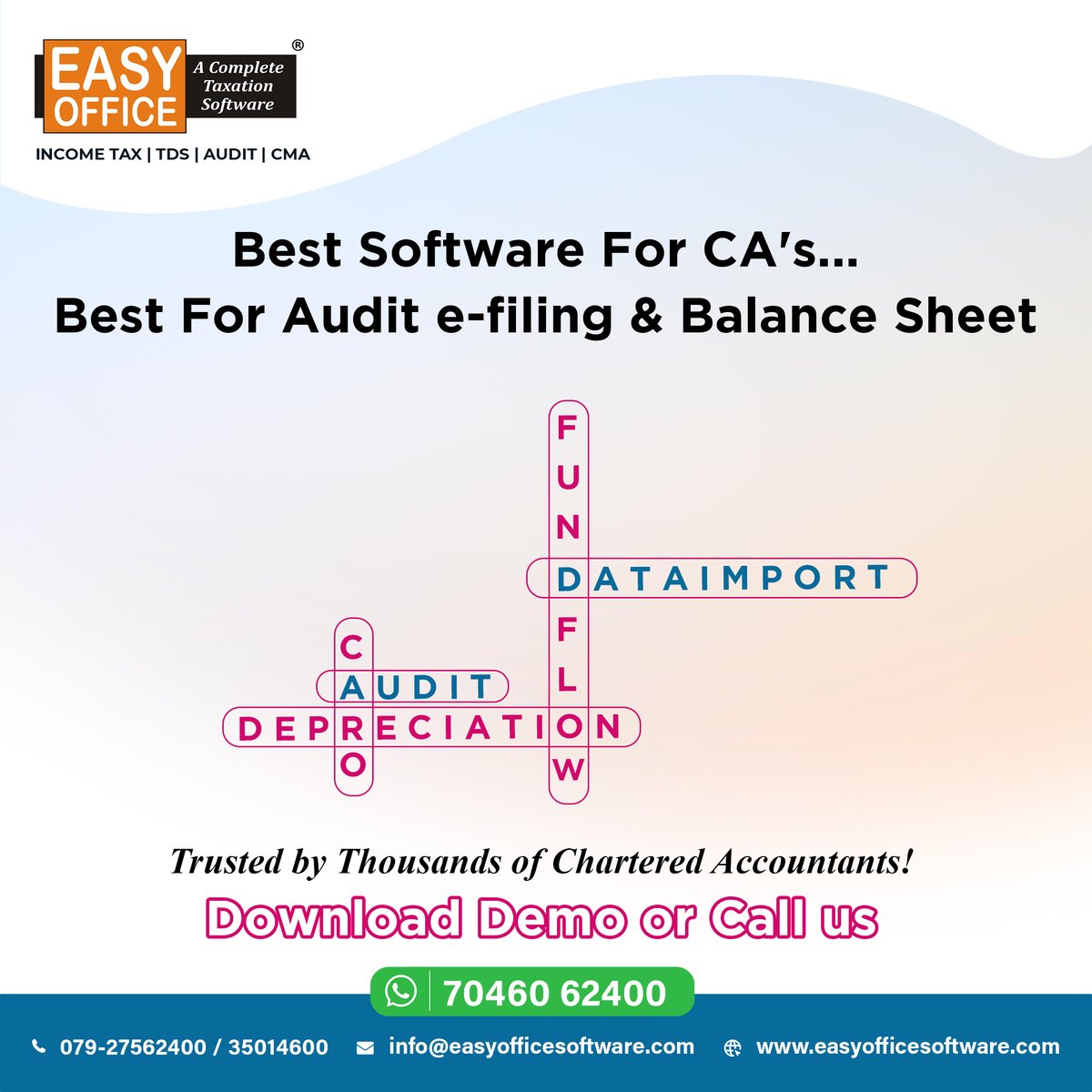 electrocom11's tweet photo. The Best for CA's – EasyOFFICE

𝐑𝐞𝐪𝐮𝐞𝐬𝐭 𝐚 𝐃𝐞𝐦𝐨
📞079-27562400 | 35014600
🌐https://t.co/LRXl8cRsn9

#audit #auditsoftware #auditefiling #auditreport #caroreport #form3cd #3ca3cb #udin #10B #10BB #bestauditsoftware #balancesheet #profitandloss #depreciation #fixedasset https://t.co/N9BcFNu0g8
