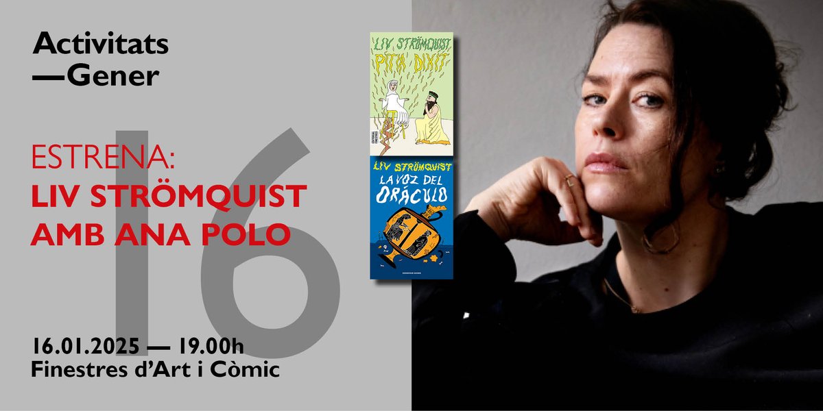 Arriba un nou còmic de Liv Strömquist, sota el títol de 'Pítia dixit', i ho celebrem presentant-lo amb una conversa entre l'autora i <a href="/anapolo___/">Ana Polo</a>. 

Entrades ➡️ t.ly/evcXq