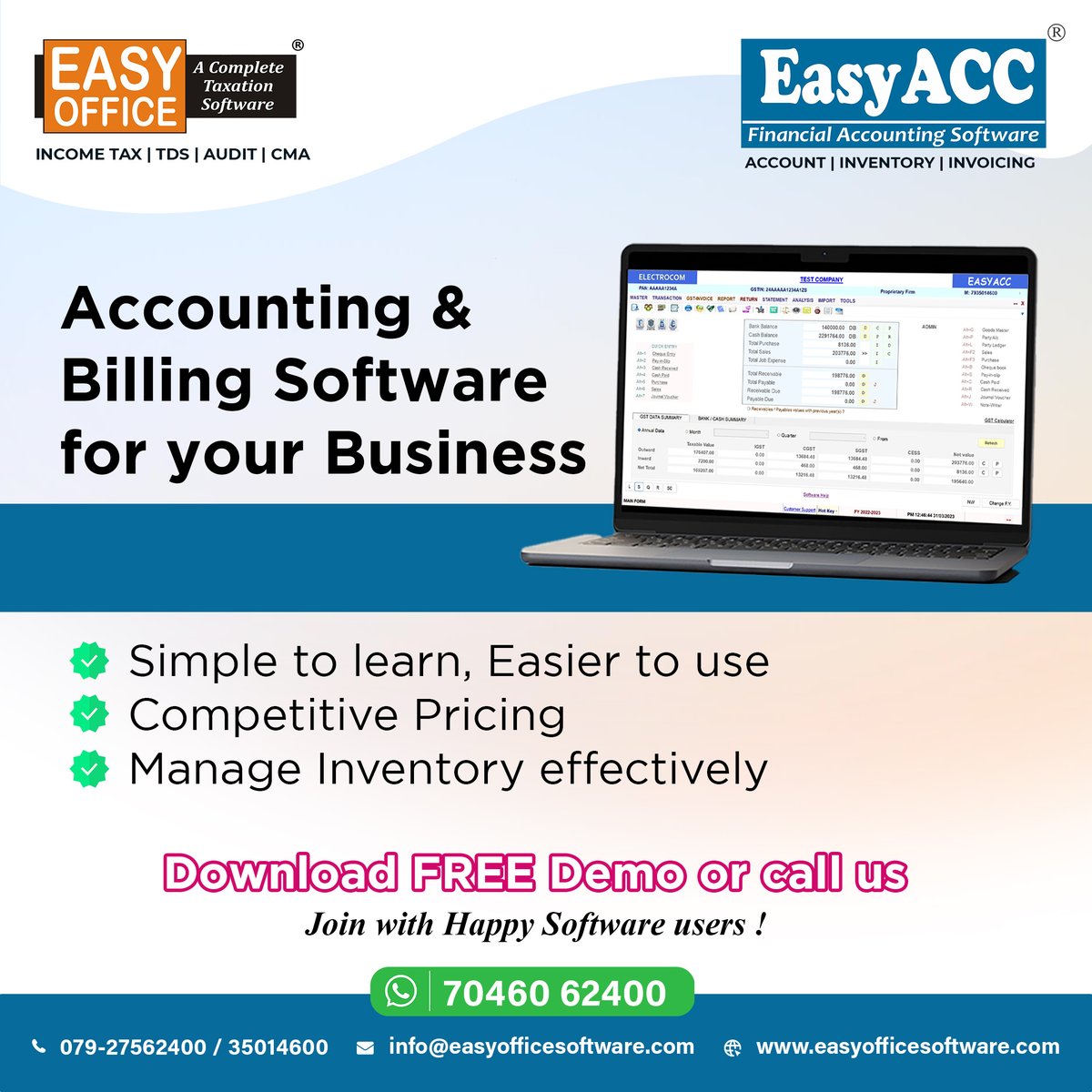 electrocom11's tweet photo. Effortless Accounting &amp; Billing for Your Business

𝐑𝐞𝐪𝐮𝐞𝐬𝐭 𝐚 𝐃𝐞𝐦𝐨
📞079-27562400 | 35014600
🌐https://t.co/LRXl8cS0cH

#Bank #Cash #JournalVoucher #Debit #Credit #inventory #billing #accounting #finance #corporate #balancesheet #profitandloss #depreciation #fixedasset https://t.co/i2bJFW8AZj