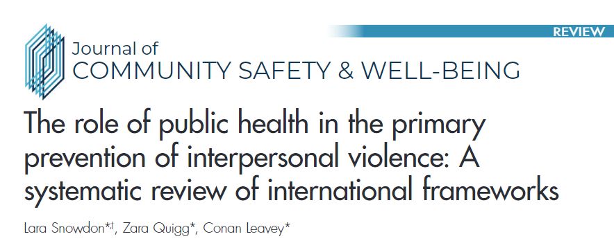 Zara Quigg (@zaraquigg) on Twitter photo FREE PAPER🚨: Pleased to share our review of international frameworks on the role of public health in the primary prevention of interpersonal violence. Led by Lara Snowdon <a href="/PHIWHOviolence/">PHI WHO CC for Violence Prevention</a> <a href="/phwwhocc/">PHW WHO Collaborating Centre (WHO CC)</a> <a href="/WalesVPU/">Uned Atal Trais | Violence Prevention Unit</a>
journalcswb.ca/index.php/cswb… FREE PAPER🚨: Pleased to share our review of international frameworks on the role of public health in the primary prevention of interpersonal violence. Led by Lara Snowdon <a href="/PHIWHOviolence/">PHI WHO CC for Violence Prevention</a> <a href="/phwwhocc/">PHW WHO Collaborating Centre (WHO CC)</a> <a href="/WalesVPU/">Uned Atal Trais | Violence Prevention Unit</a>
journalcswb.ca/index.php/cswb…