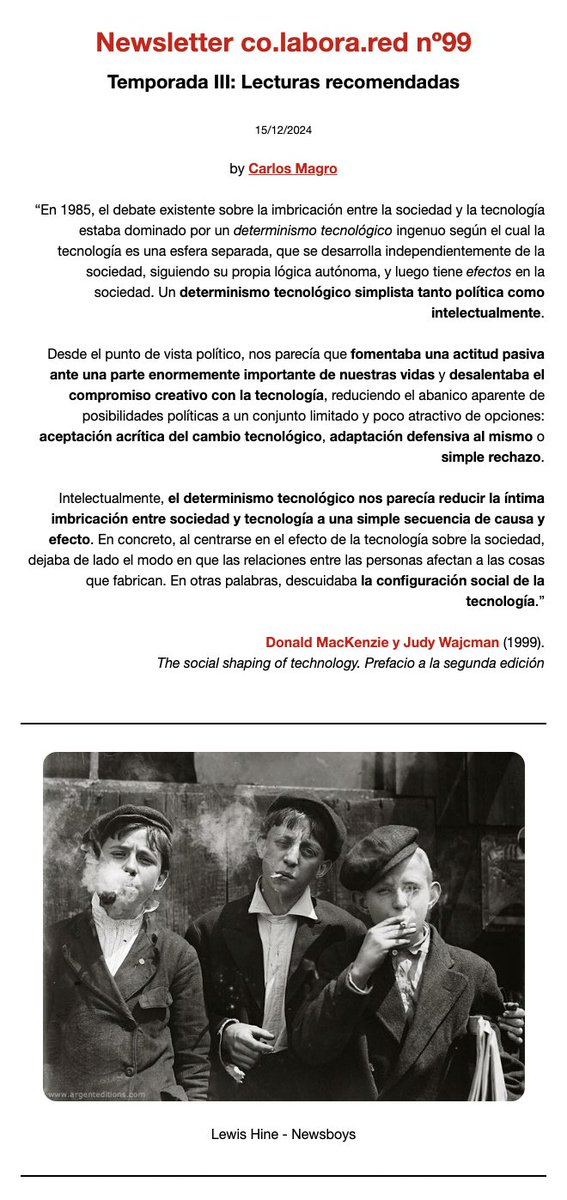 c_magro's tweet photo. La newsletter de esta semana ha sido un monográfico sobre tecnología y adoslecentes con textos de @zephoria @mpangel139 (vía @Liliana_ArroyoM) @JCesarPL @tdienlin Candice Odgers @gillianrhayes Gillian Johannes, Mackenzie y Wajcman

Espero que os interese👇
https://t.co/7uCKLK2WR6 https://t.co/syqr37iu1n