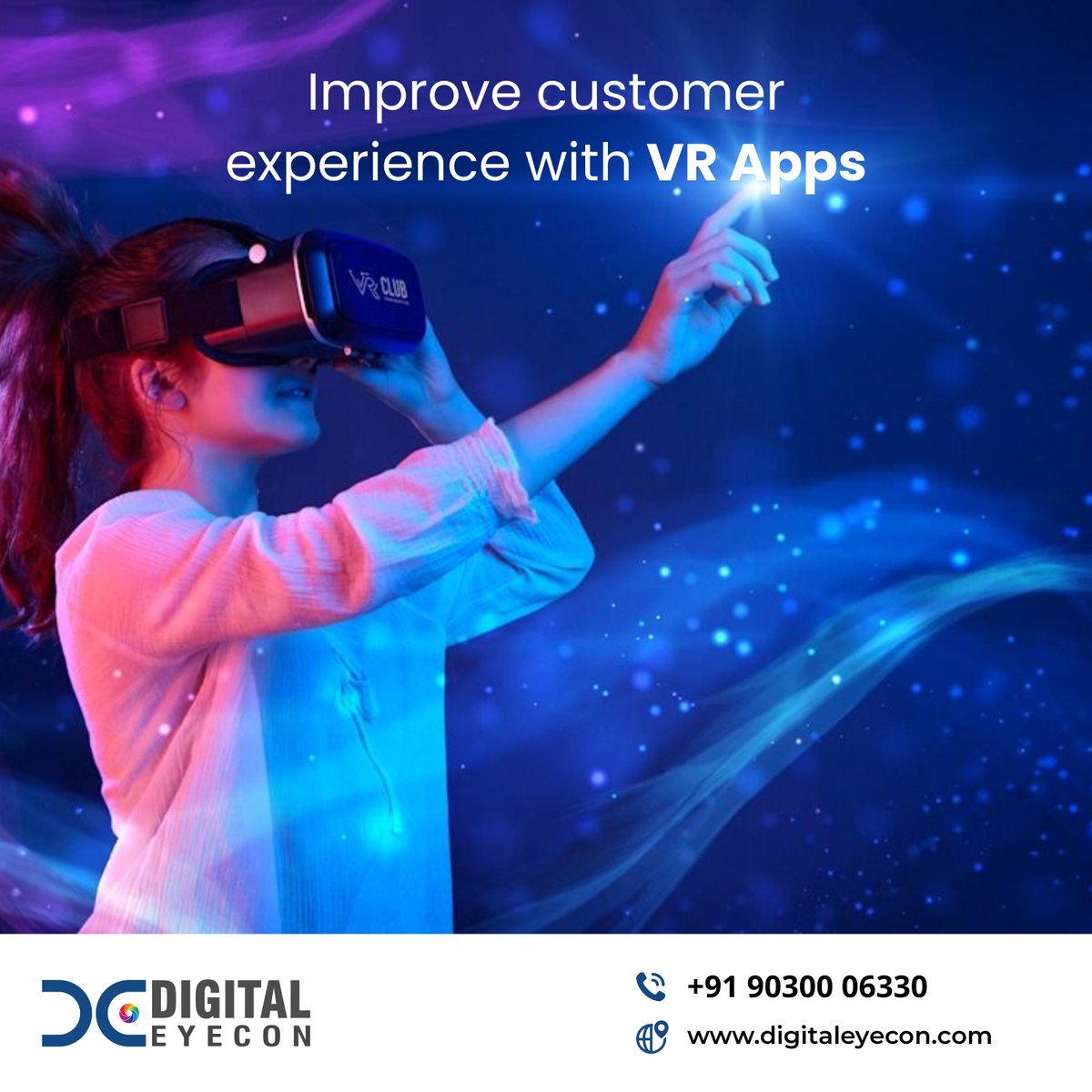 DigitalEyecon's tweet image. Whether it is a virtual tour or an interactive presentation, give your audience an immersive, exciting and unforgettable experience with innovative VR applications
 Visit: digitaleyecon.com
 #vrapps #virtualrealitygames #customerexperience #DigitalSolutions #ImmersiveTech