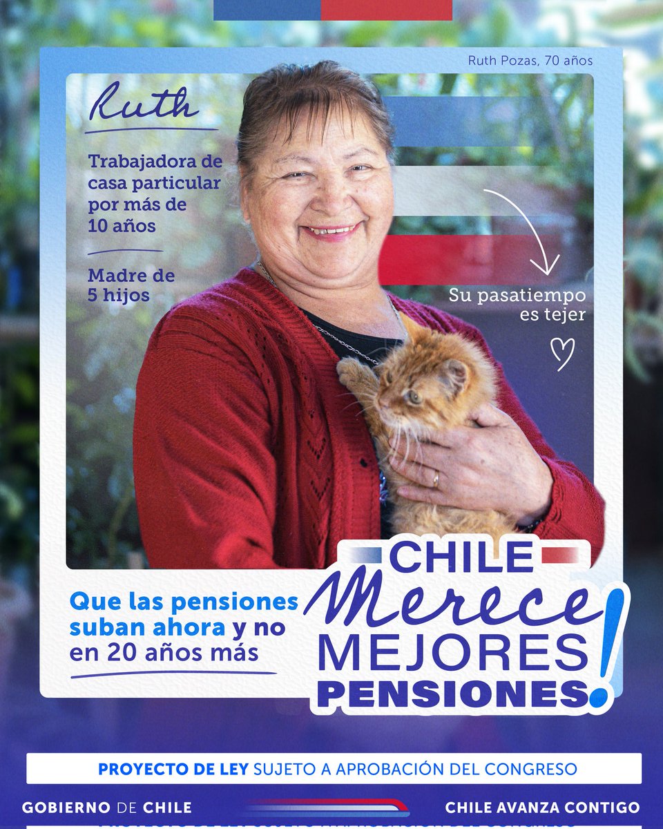 GobiernodeChile's tweet photo. Después de trabajar por años, las personas mayores merecen que Chile les devuelva la mano. Merecen que las pensiones suban ahora y no en 20 años más.

Porque Chile merece #MejoresPensiones, necesitamos un acuerdo que esté a la altura de esta urgencia. https://t.co/yjjpww7mw3