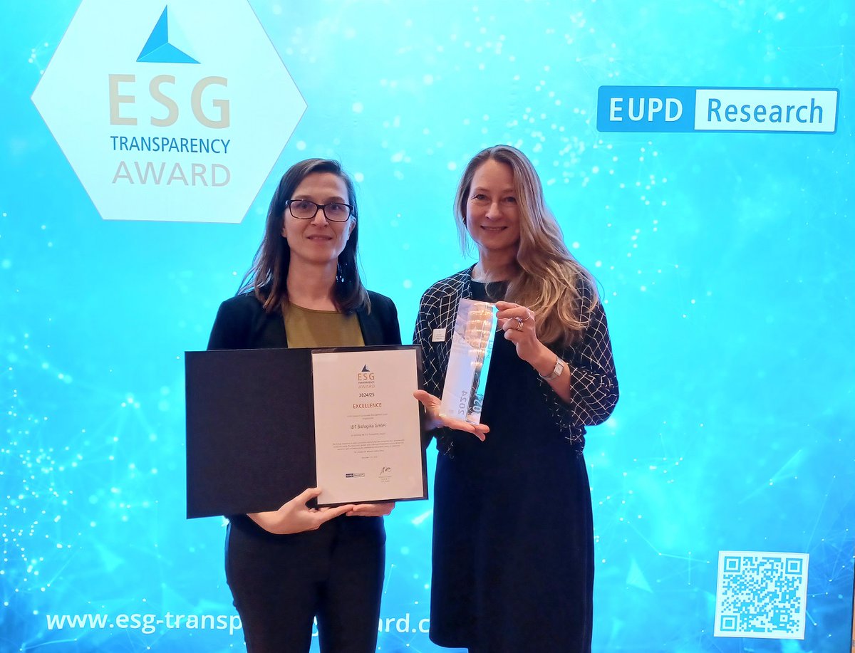 idtbiologika's tweet photo. #IDTBiologika has been honored with the #ESG Transparency Award, presented by #EUPDResearch. The award recognizes our commitment to high environmental, social, and governance standards and #transparency in communication.
#esgta24 #CDMO #ESGSummit #EuropeanSustainabilityWeek https://t.co/J4VGzEAS8S