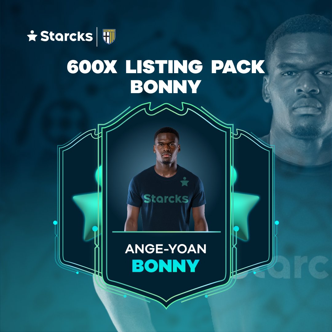 🚀 Tonight, starting from 8:00 PM, the #Bonny's Listing Packs will be available in-store with the following features: 

- Packs: 600x 
- Tokens: 5000 
- STK Value: 1500 
- Max 2 Packs per user (24h limit)

➡️ Learn more: app.starcks.io

#Parmacalcio #StarcksGame #SerieA